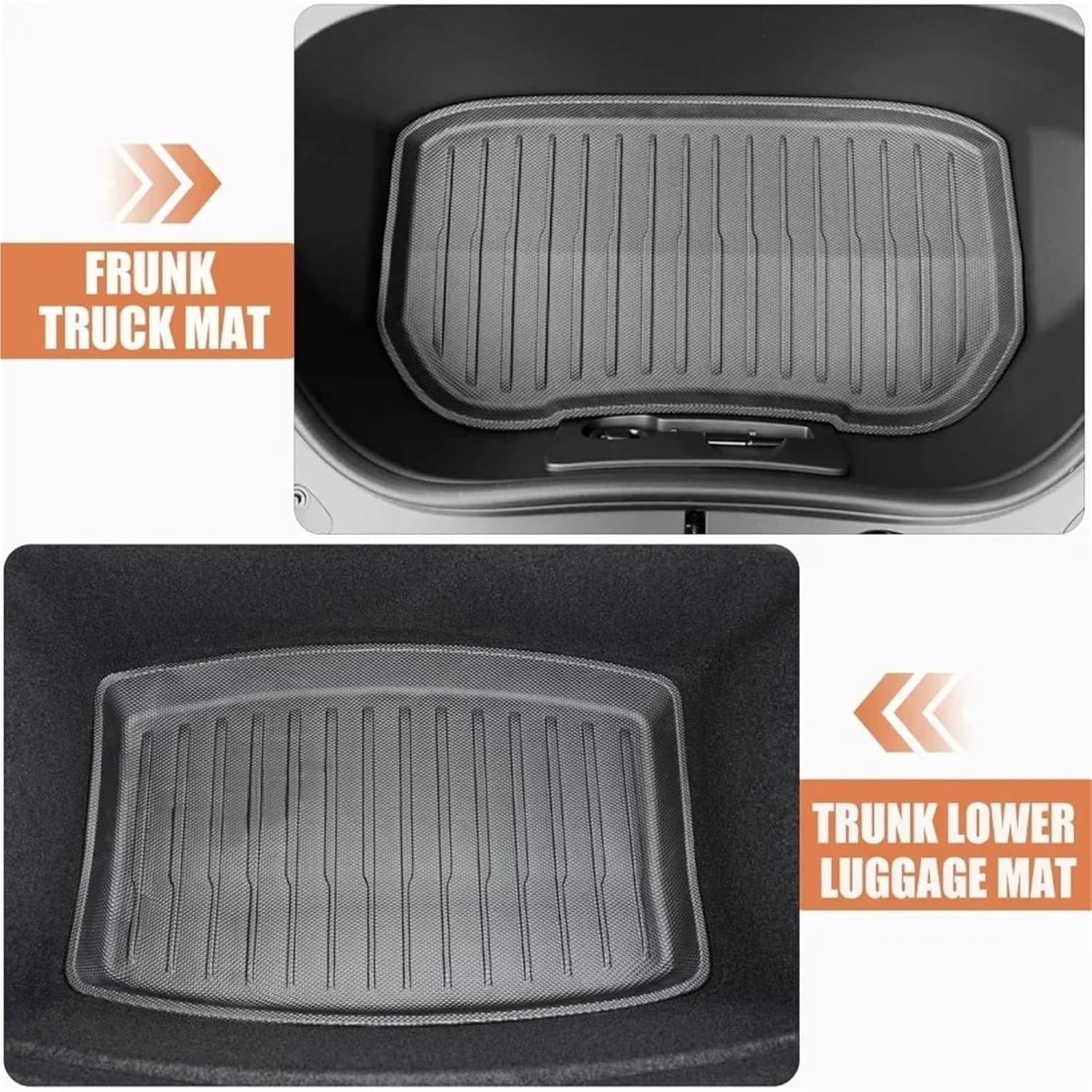 Full Cover Floor Mat with Door Sill Protector All Weather TPE Anti-Slip Floor Trunk Mats Cargo Liner Compatible for Tesla Model 3 Highland(DL-Mats 9pcs)