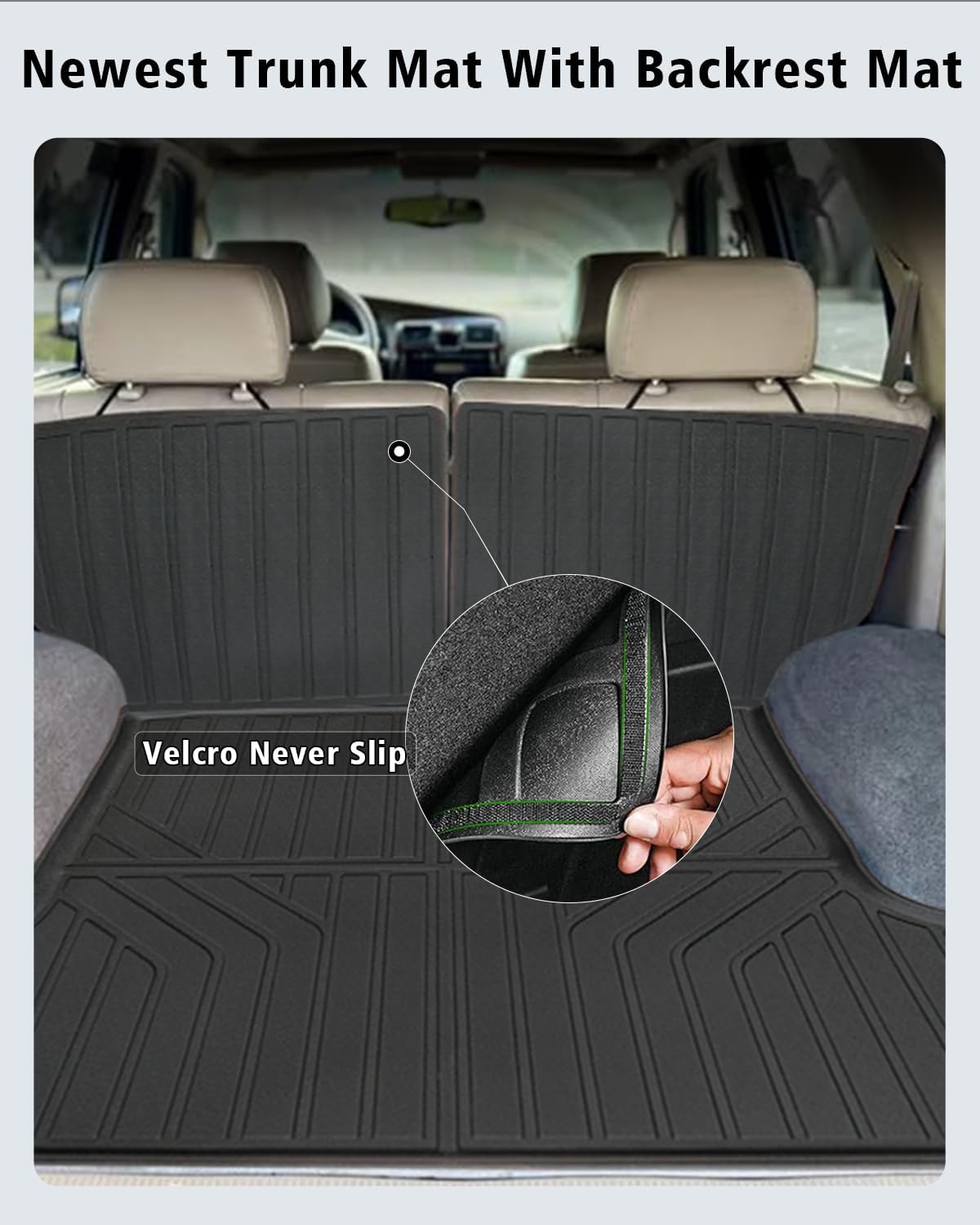 Floor Mats Custom for Toyota 4Runner 1996 1997 1998 1999 2000 2001 2002 Trunk Mat & Backrest Mat All Weather TPE Rubber Cargo Liner Full Set Floor Liners for 3rd Gen 4Runner Accessories, Black