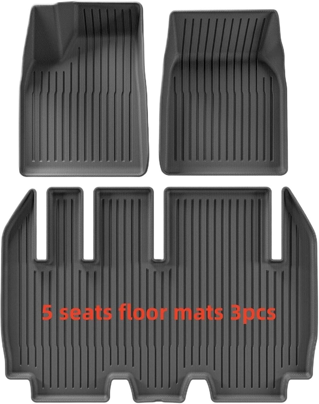 Compatible for Tesla Model X 2024 5/6/7 Seat TPE 3D Car Floor Mats Cargo Liner Trunk Pad Waterproof Protective Left Rudder(5seats 3PCS)