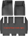 Compatible for Tesla Model X 2024 5/6/7 Seat TPE 3D Car Floor Mats Cargo Liner Trunk Pad Waterproof Protective Left Rudder(5seats 3PCS)