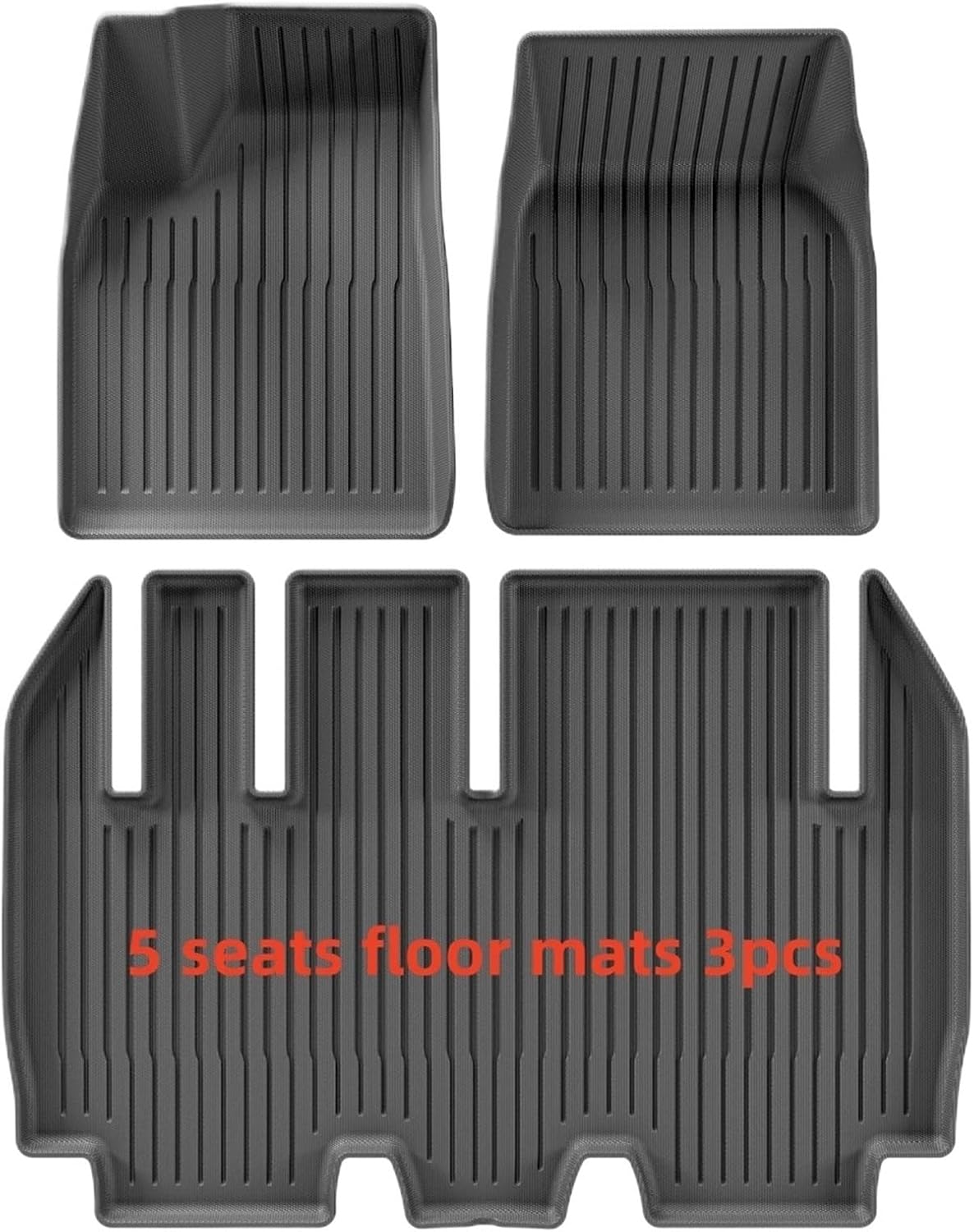 Compatible for Tesla Model X 2024 5/6/7 Seat TPE 3D Car Floor Mats Cargo Liner Trunk Pad Waterproof Protective Left Rudder(5seats 3PCS)