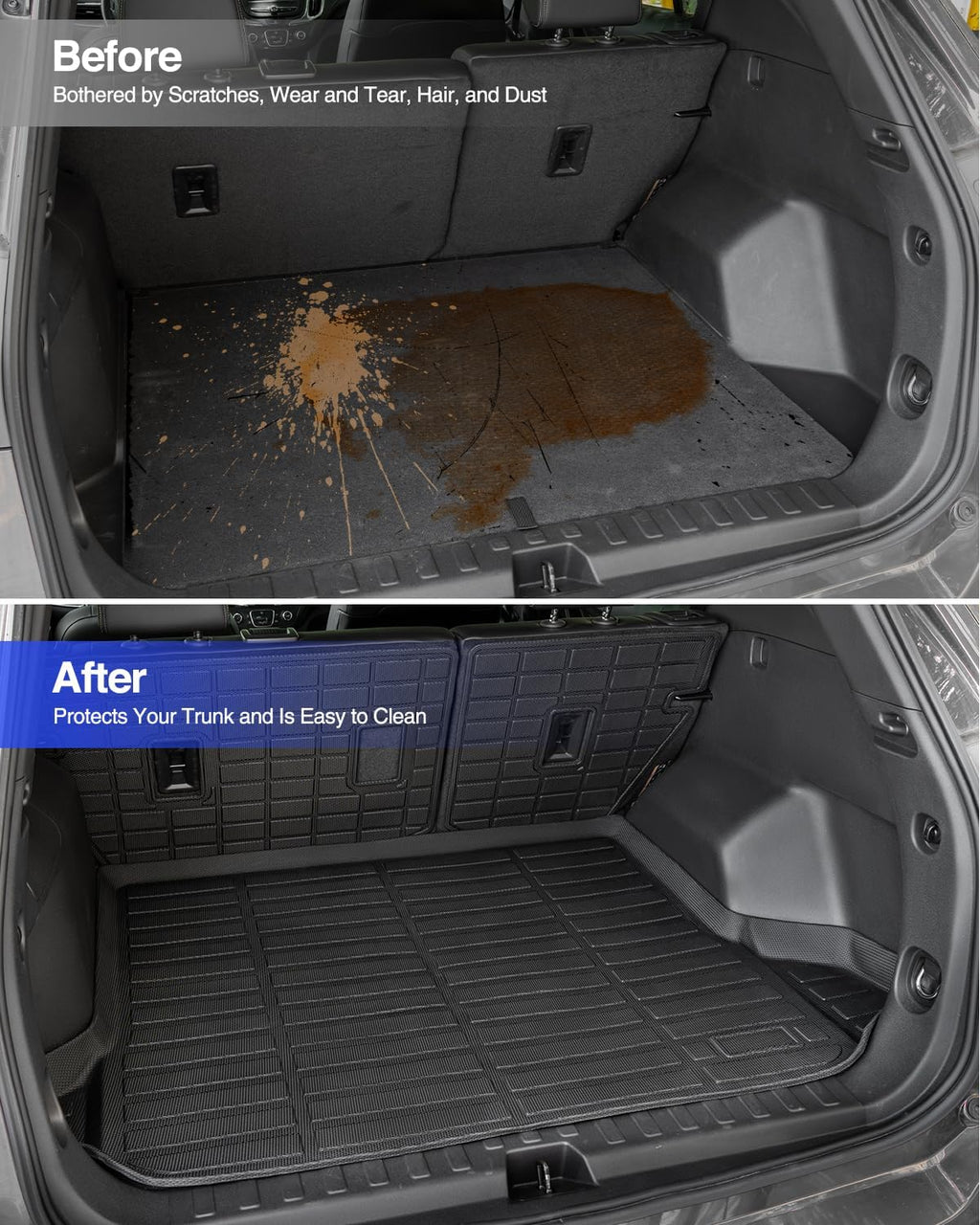 Floor Mats for Chevy Equinox for GMC Terrain 2024 2023 2022 2021 2020 2019 2018, All-Weather TPE Floor Mats Rear Backrest Mats Cargo Liner Custom Fit for Chevrolet Equinox Terrain Accessories