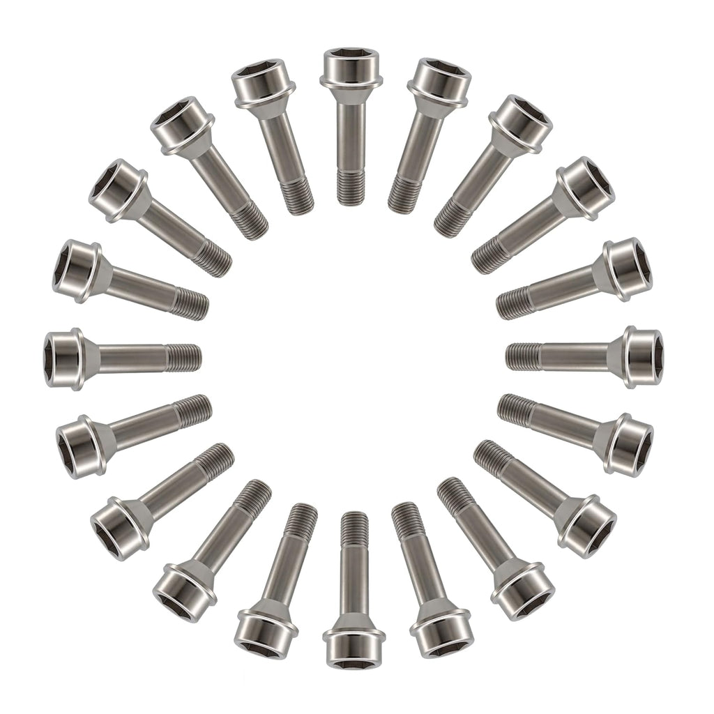 RISON Titanium Wheel Lug Bolts M14x1.5x52/67mm Lug Bolts Aerospace Grade 6AL4V Lightweight and Durability Lug Bolt Car Accessories for Ferrari Pack of 20pcs (Original, M14X1.5X67mm)