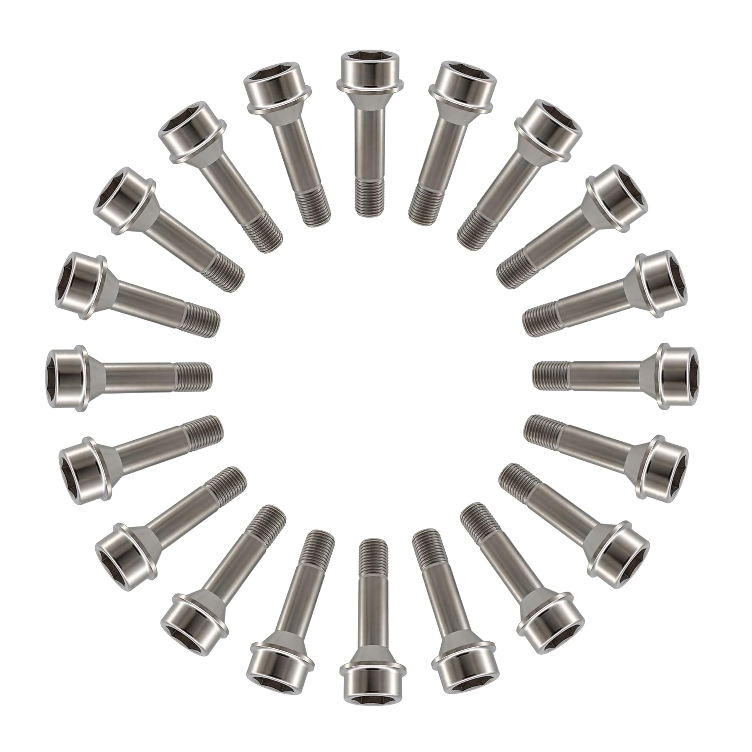 RISON Titanium Wheel Lug Bolts M14x1.5x52/67mm Lug Bolts Aerospace Grade 6AL4V Lightweight and Durability Lug Bolt Car Accessories for Ferrari Pack of 20pcs (Original, M14X1.5X67mm)