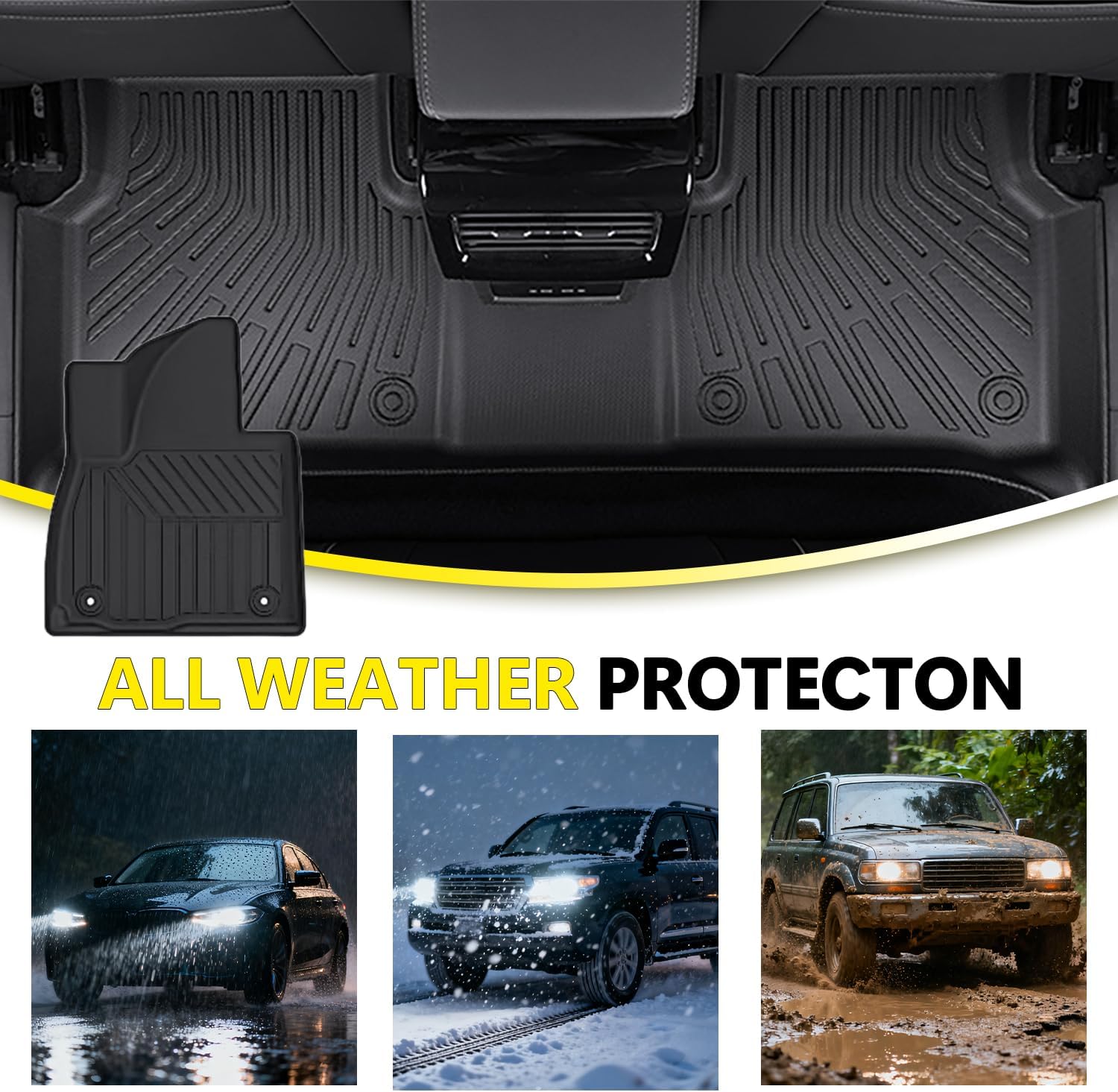 Floor Mats Compatible with Toyota Camry 2002-2006 CE/LE/SE/XLE,All Weather Protection Duarble TPE Cargo Liner with Trunk Mats Accessories Compatible with Toyota Camry 2002 2003 2004 2005 2006