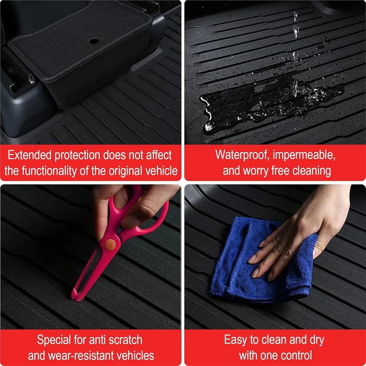 Compatible with Tesla Model 3 2023-2021 All-Weather XPE Floor Mats, LHD 3D Durable WP Non-Slip Cargo Liners Trunk(4PCS LHD Floor Mats)