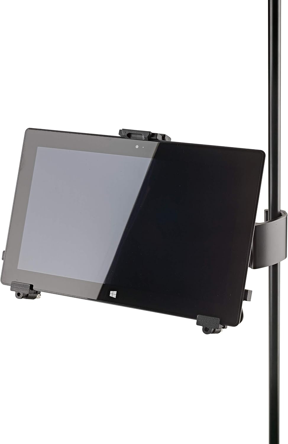 K&M Konig & Meyer 19791.016.55 Tablet/iPad Holder for Microphone Stand - Switch from Landscape to Portrait - Professional Grade for all Musicians - Studio or Remote Home Use - German Made - Black
