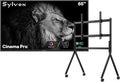 SYLVOX Outdoor TV with Rolling Stand, 65 inch Mini-LED QLED TVs for Outdoor Use, 3500nits Super High Brightness, 120Hz, IP55 Waterproof, Compatible with Google & Dolby Atmos (Cinema Pro/2025)