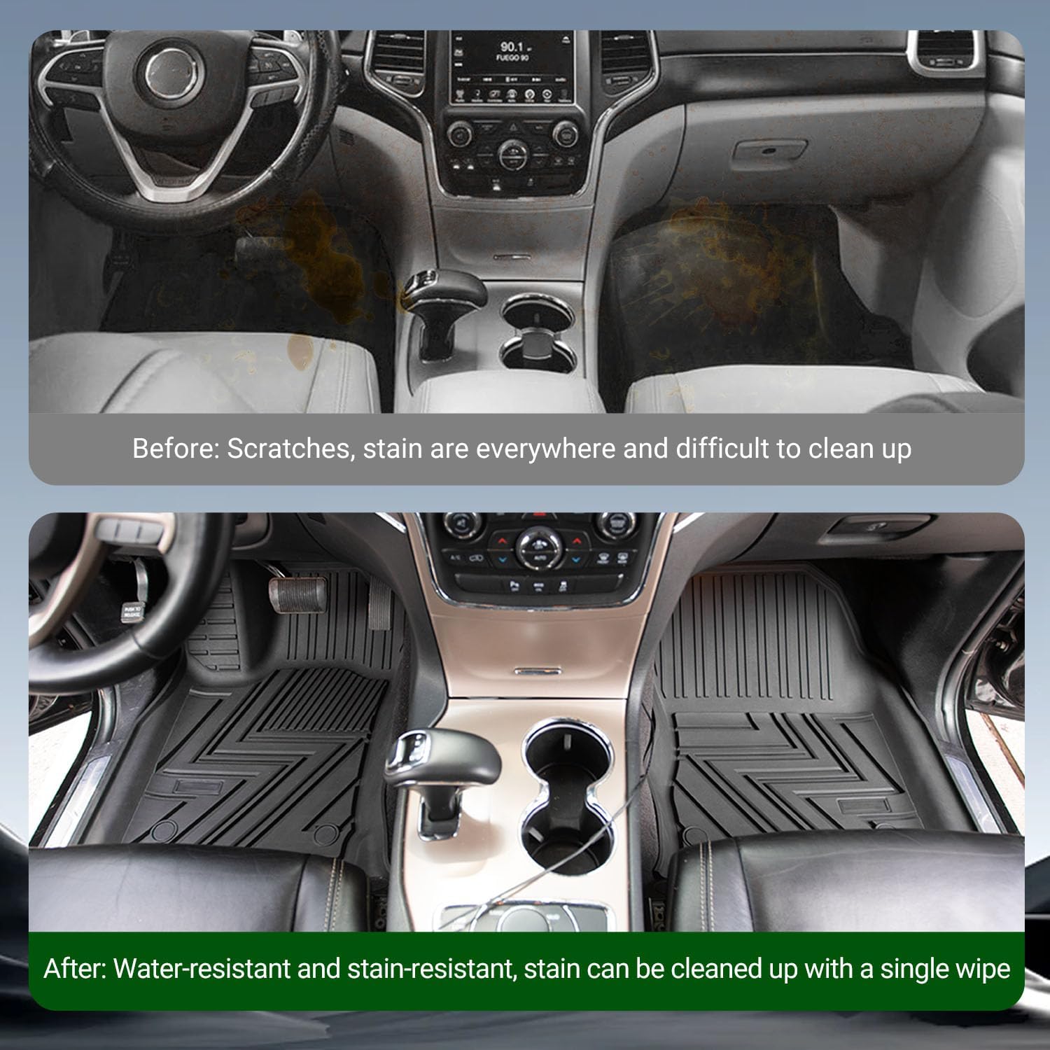 xipoqix Floor Mats Cargo Mat Backrest Mats Compatible with 2011-2021 Jeep Grand Cherokee Cargo Liner Replacement for 2011-2021 Jeep Grand Cherokee Accessories (Trunk Mat+Backrest Mats+Floor Mats)