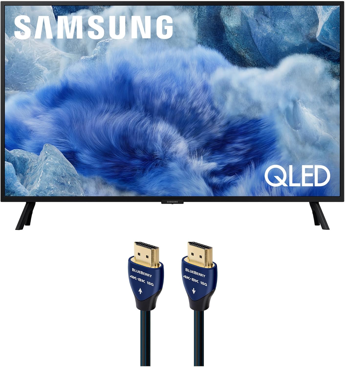 Samsung QN32Q8FAAFXZA 32 Inch Class QLED Q8F 4K Vision AI Smart TV with an AudioQuest Blueberry 2.25M 18G 4K-8K HDMI Digital Cable (2025)