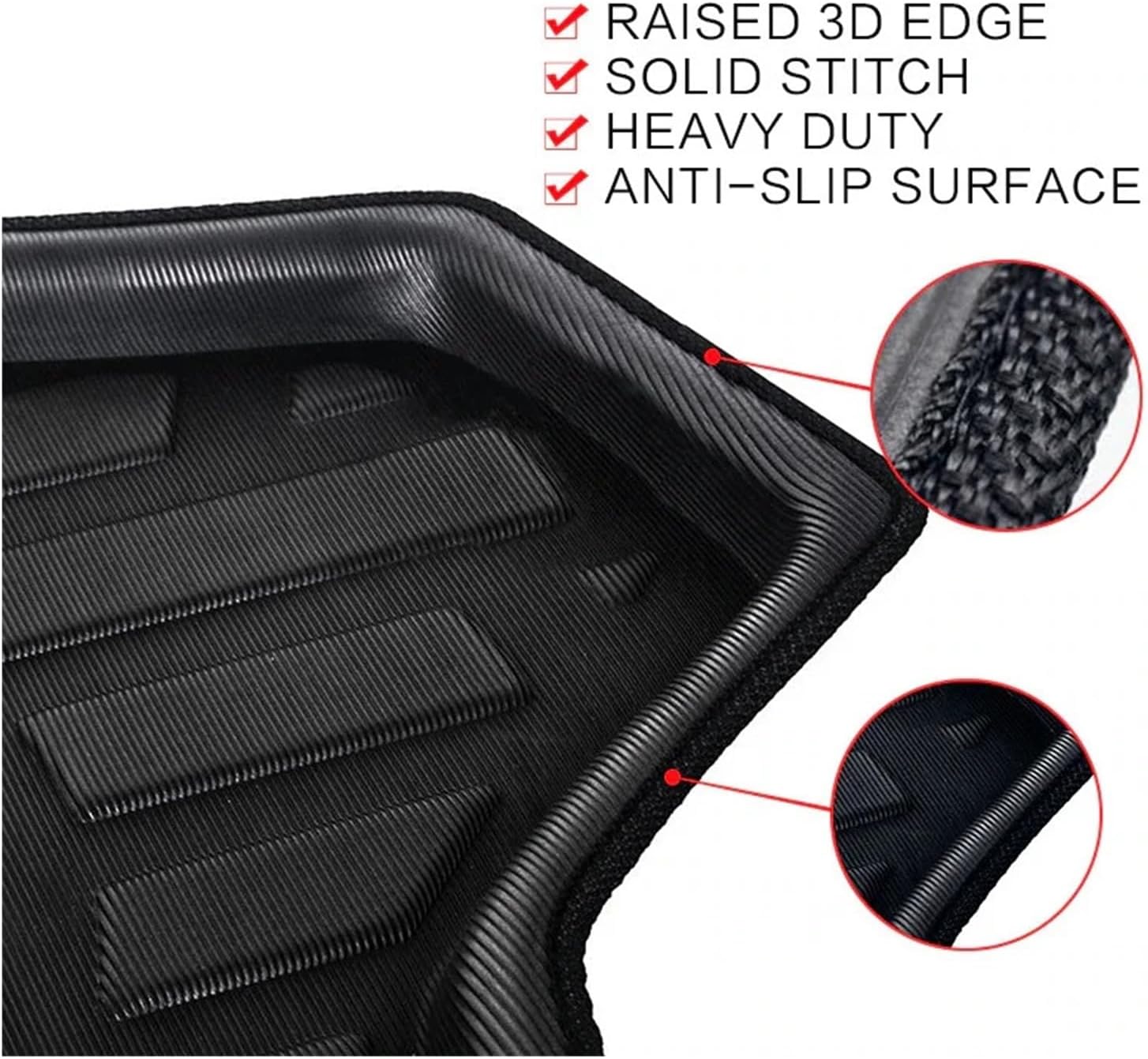 Car Trunk Mats Compatible with Toyota RAV4 RAV 4 XA40 2018 2016 2017 2015 2014 2013 Rear Luggage Boot FLoor Carpet Accsesories EVA Material, Black-b1