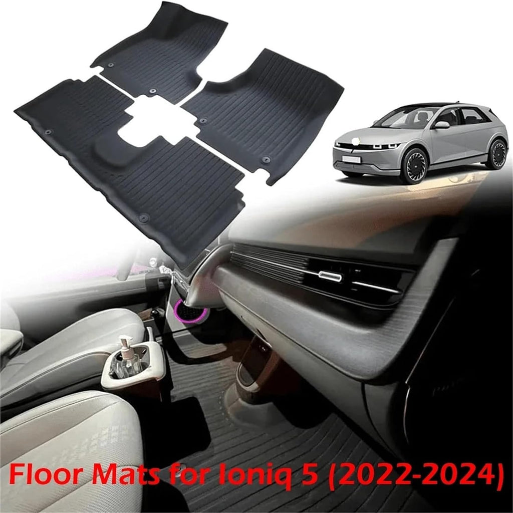 All Weather XPE Floor Mat Cargo Liner for Hyundai Ioniq 5 2021-2024 Rear Tray Trunk Back Seat Cover LHD(Gray,Slide)