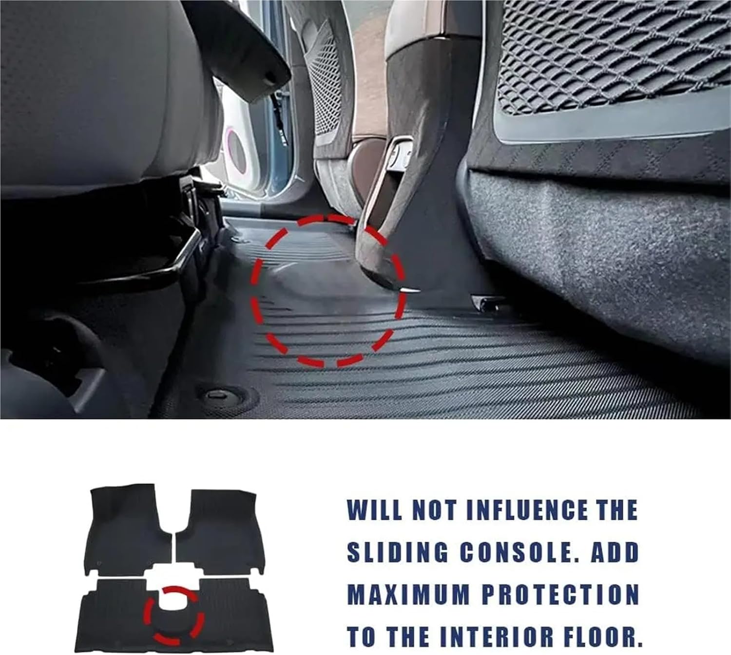 All Weather XPE Floor Mat Cargo Liner for Hyundai Ioniq 5 2021-2024 Rear Tray Trunk Back Seat Cover LHD(Gray,Slide)