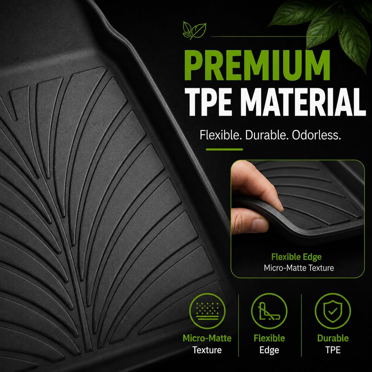 Floor Mats & Cargo Liners & Backrest Mat for 2025-2026 Chevy Equinox(Only Gas), Custom Fit, All Weather Protection TPE Car Floor Mats(6 Pieces)