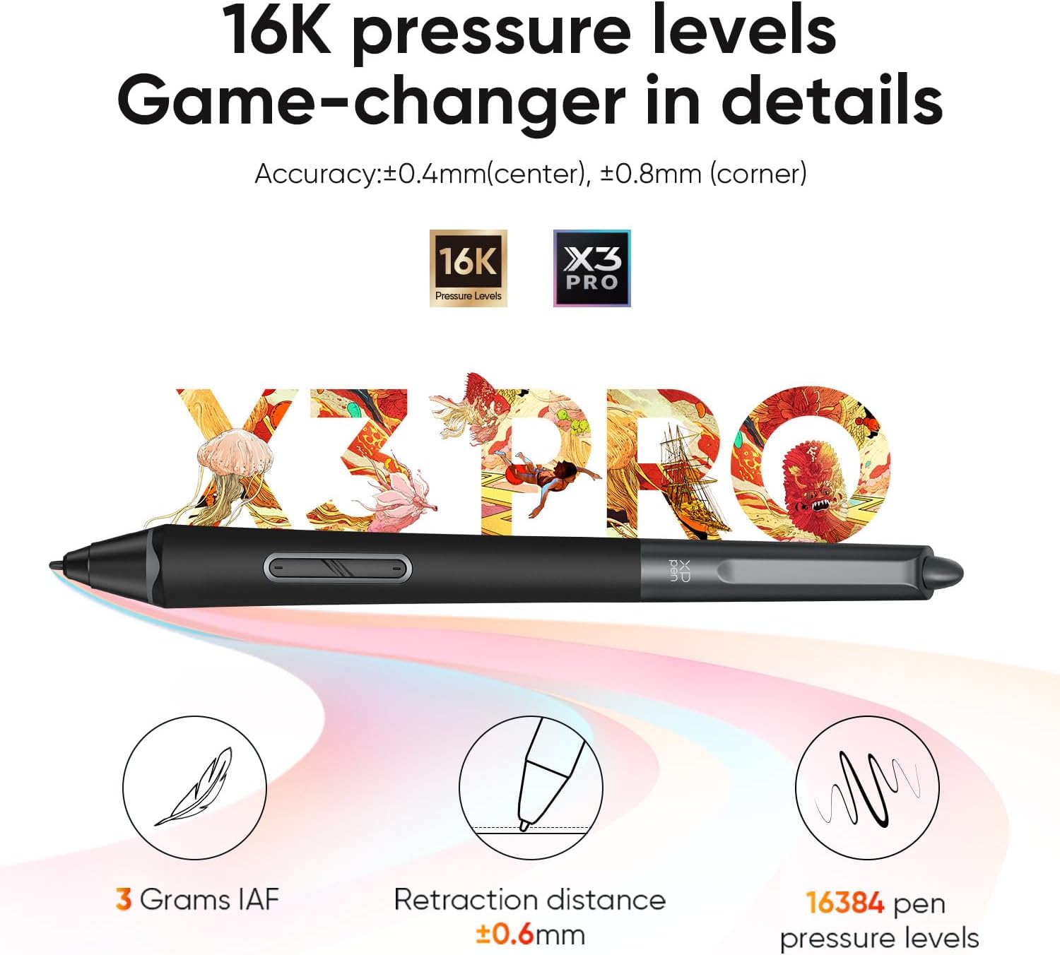 XPPen Artist Pro 14 Gen2 Drawing Tablet with Screen 14 inch Graphic Art Tablet with Full Laminated Anti-Glare Screen 16384 Pressure Levels X3 Pro Battery-Free Stylus