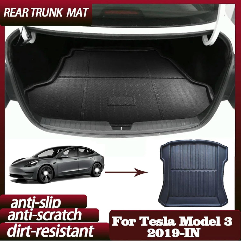 Car TPE Trunk Mat Boot Liner Cargo Floor Luggage Carpet Trunk Boot Liner Tray Accessories,for Tesla Model 3 2019-IN
