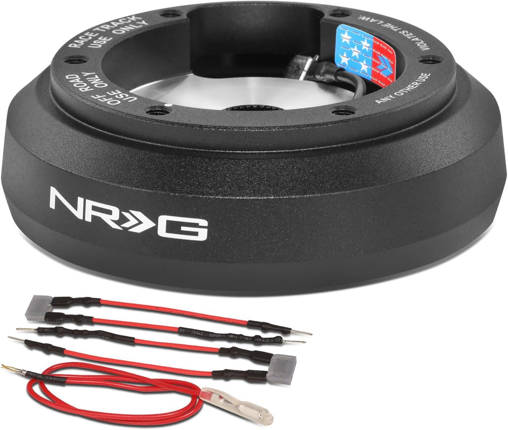 NRG Innovations Racing Style Steering Wheel Short Hub, Anodized 6061-T6 Aluminum, 6x70mm Bolt Pattern Quick Release Adapter, Designed for Mazda Miata NB (1999-2005) & NC (2006-2015), Black