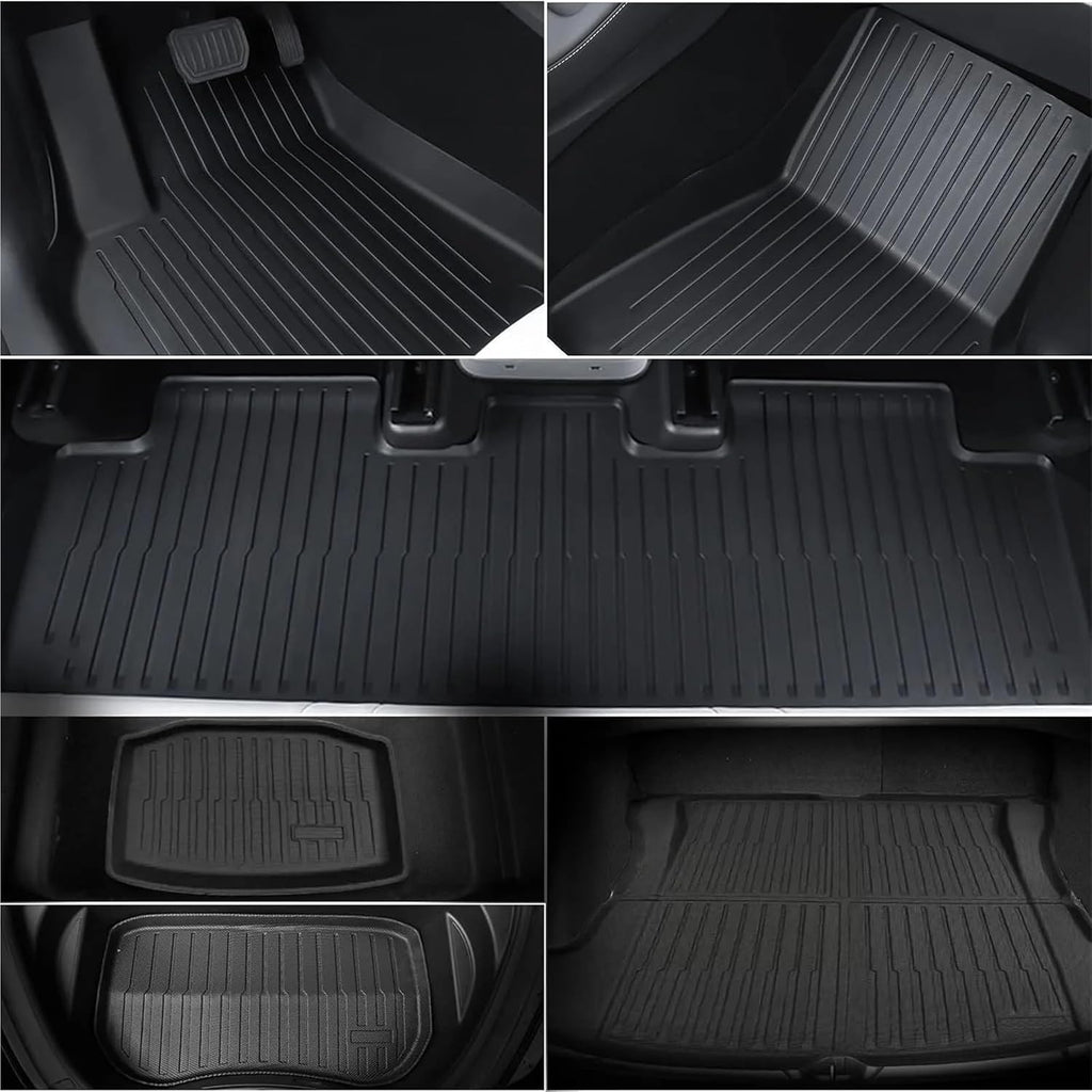 Compatible with Tesla Model 3 2023-2021 All-Weather XPE Floor Mats, LHD 3D Durable WP Non-Slip Cargo Liners Trunk(3PCS Trunk Mats)