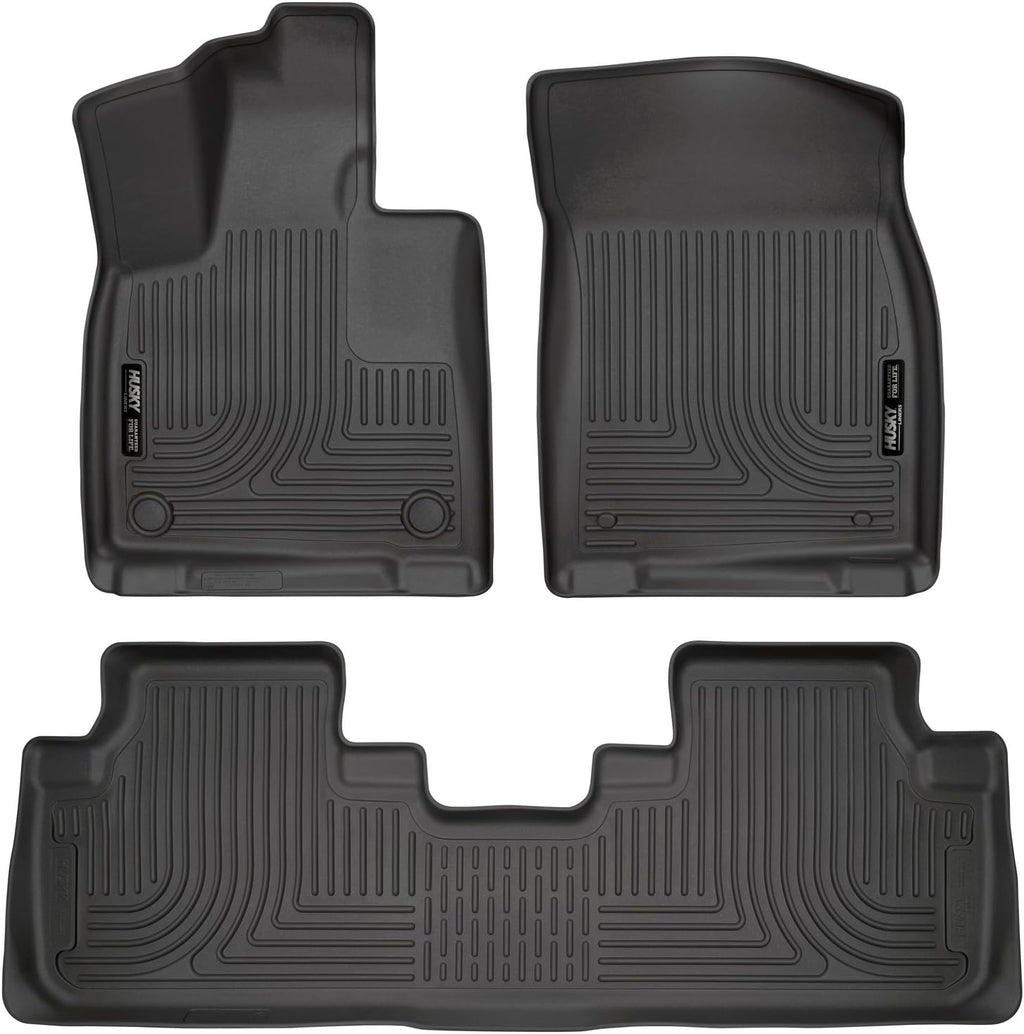 Husky Liners Weatherbeater Floor Mats | Fits 2016-2022 Lexus RX350 & RX450H; Fits 2018-2022 RX350L & RX450HL | Front & 2nd Row, 3-pc Black - 99651