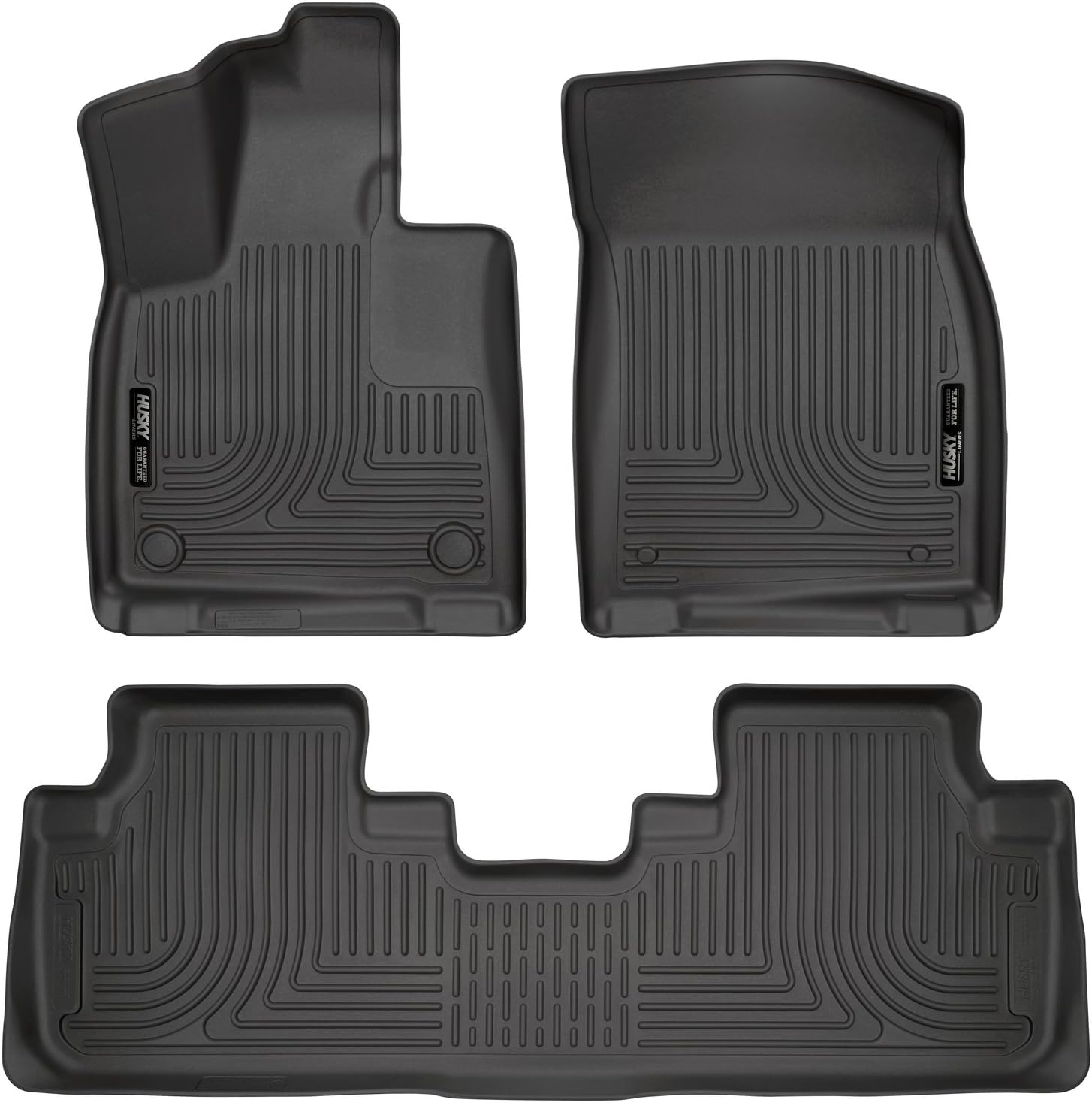 Husky Liners Weatherbeater Floor Mats | Fits 2016-2022 Lexus RX350 & RX450H; Fits 2018-2022 RX350L & RX450HL | Front & 2nd Row, 3-pc Black - 99651