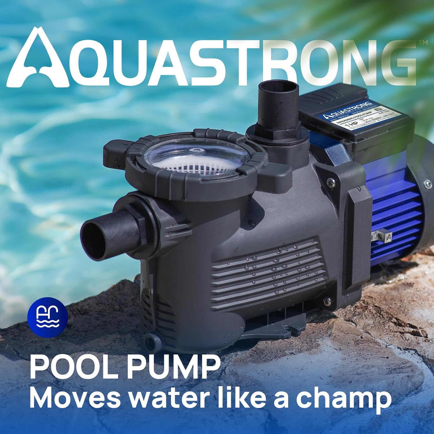 AQUASTRONG Above Ground Pool Pump High Flow Self Priming Swimming Pool Pumps with Filter Basket,Deep Blue