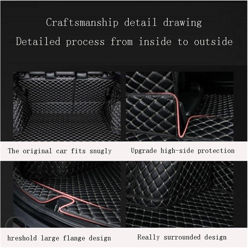 Custom Deluxe Leather Full Rear Trunk Tray Liner Cargo Mat Floor Protector Foot Pad Mats Compatible with XRV VEZEL 2015-2019(Gold)