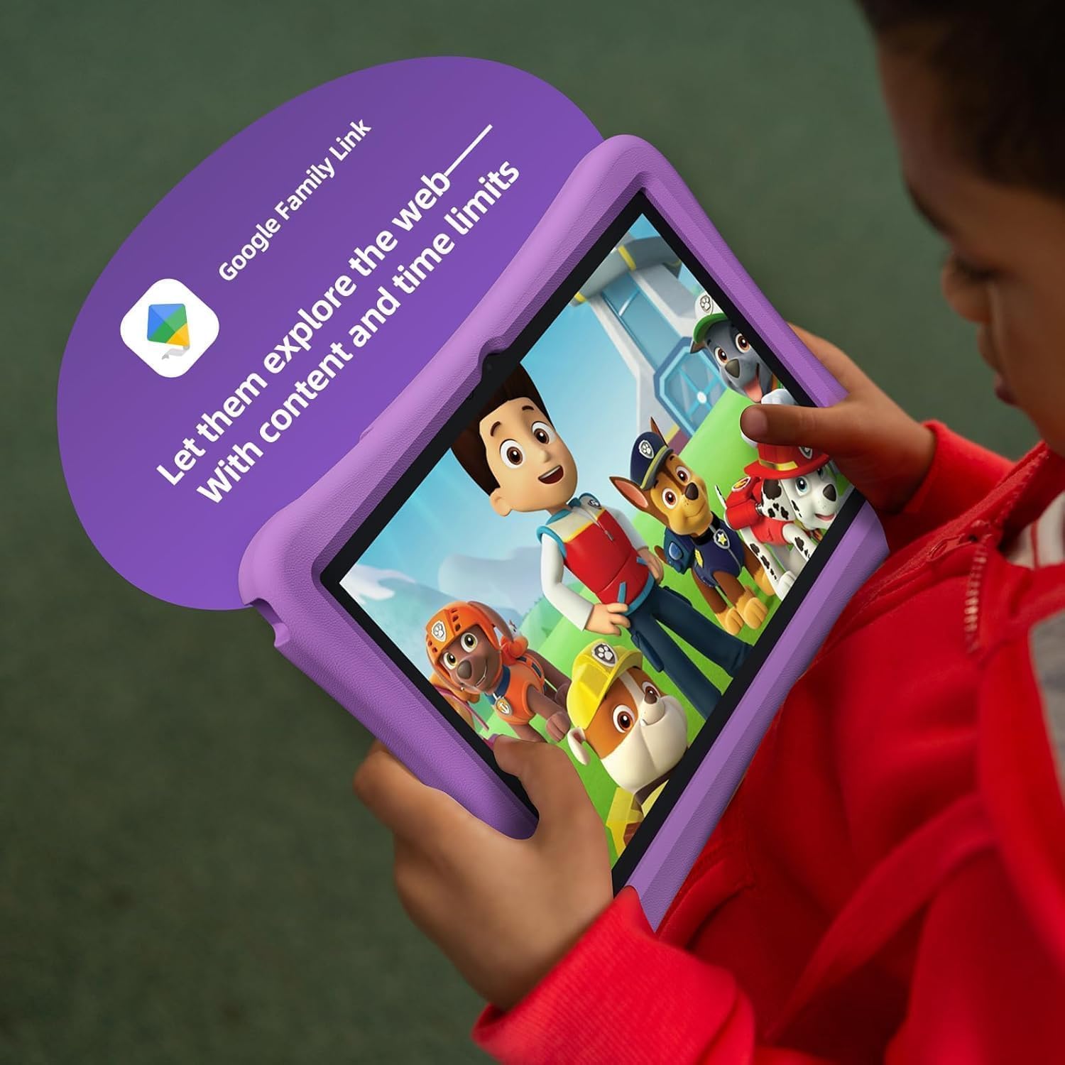 plimpton Kids Tablet 10 Inch - Upgraded Android 15 Tablet for Kids with Case Included, Octa-Core, Google Kids Space, Parental Control, 4GB+64GB, WiFi, BT5.3, YouTube, Great Gift for Toddler (Purple)