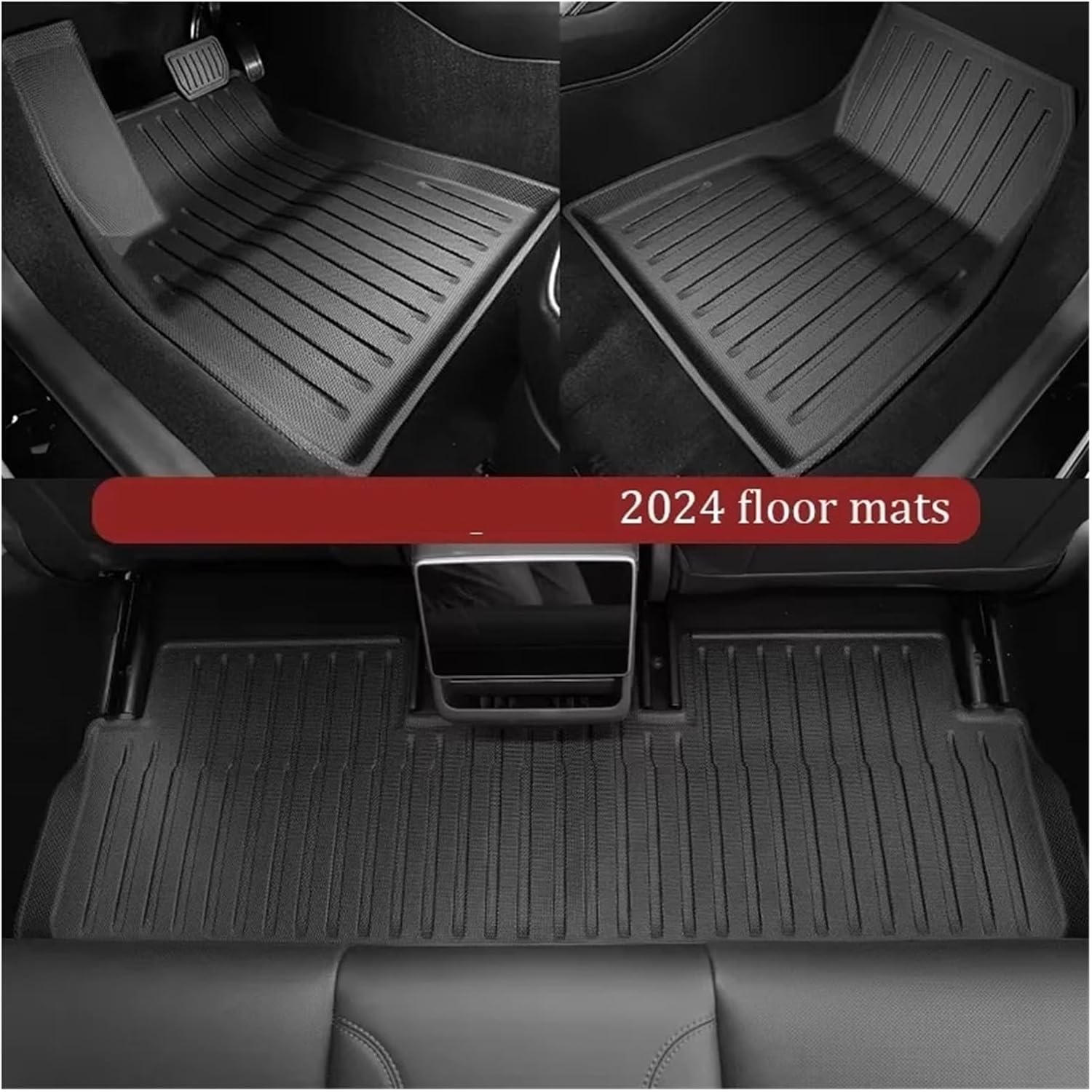 TPE Floor Mats Compatible with Tesla Model 3 2024 Highland Cargo Liner Waterproof Anti-Slip Trunk Mat Pads Model 3 2024 Highland Accessories(3pcs Back Sets)