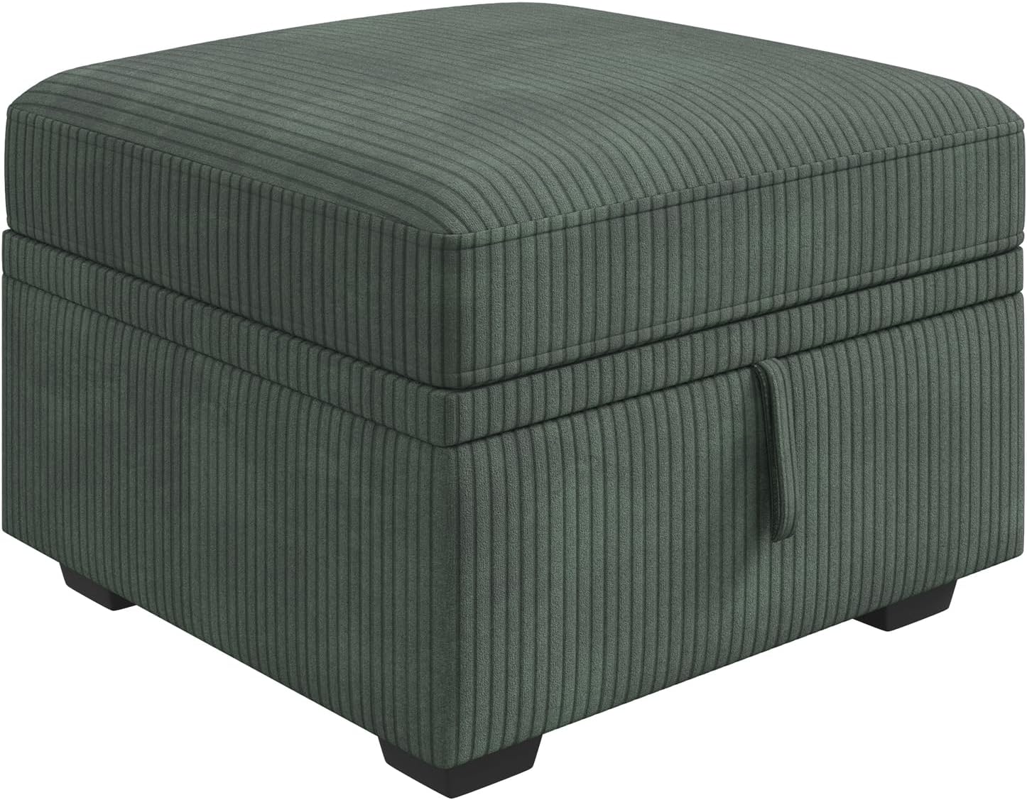 HONBAY Square Ottoman Module for Modular Sectional Sleeper Sofa, Storage Ottoman Footrest and Seat Cube, Velvet Green