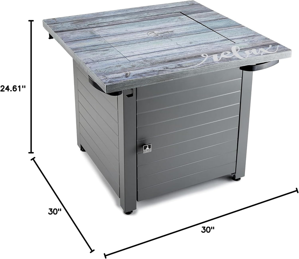 Relax Gray 30' Square Gas Fire Table
