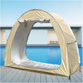 2 PCS Bike Tent Outdoor Storage Waterproof Can Be Spliced Bike Tent Outdoor Storage Waterproof for 2/3/4/5 Bikes Plastic Sheds,Yellow