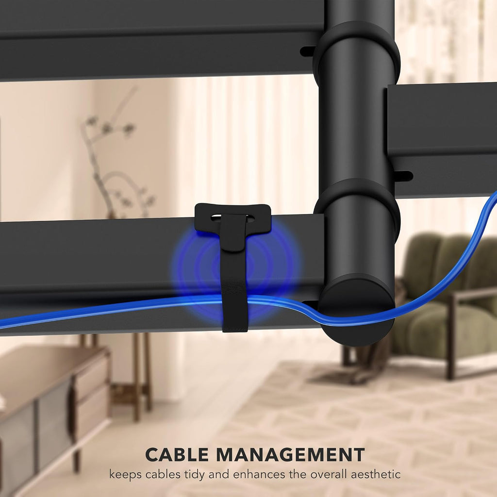 Mount-It! ADA Compliant Ultra Slim Full Motion TV Wall Mount, 1.1' Thin Low Profile Articulating Bracket for 43-90 Inch TVs, Heavy-Duty Swivel, Tilt, and Extend, Max VESA 600x400, 132 lbs Capacity