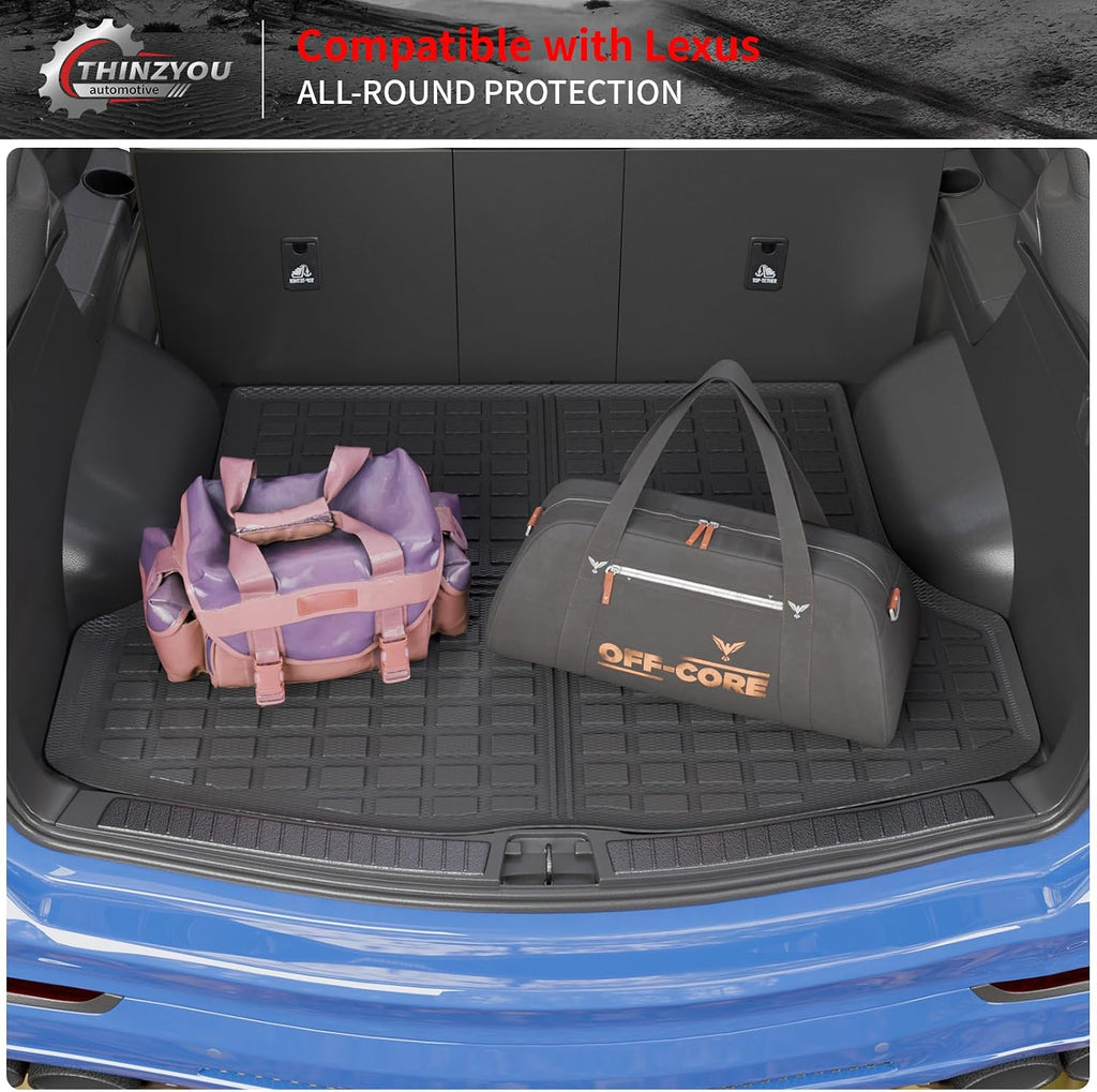 Floor Mats Compatible with 2023 2024 2025 2026 Lexus RX350 RX350H RX500H Trunk Mat Cargo Liner TPE Back Seat Cover All Weather RX350 RX350H RX500H Accessories (Trunk Mat+Floor Mats)