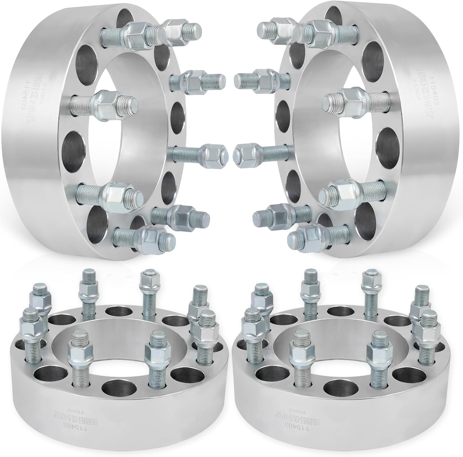 ECCPP 4PCS 8 Lug Wheel Spacers 2' 8x6.5 to 8x6.5 8x165.1mm 126.15mm HB with 14x1.5 Fit for Chevy Silverado 1500 HD Silverado 2500 Silverado 2500 HD 2001-2006| for GMC Sierra 2500 HD 2001-2010