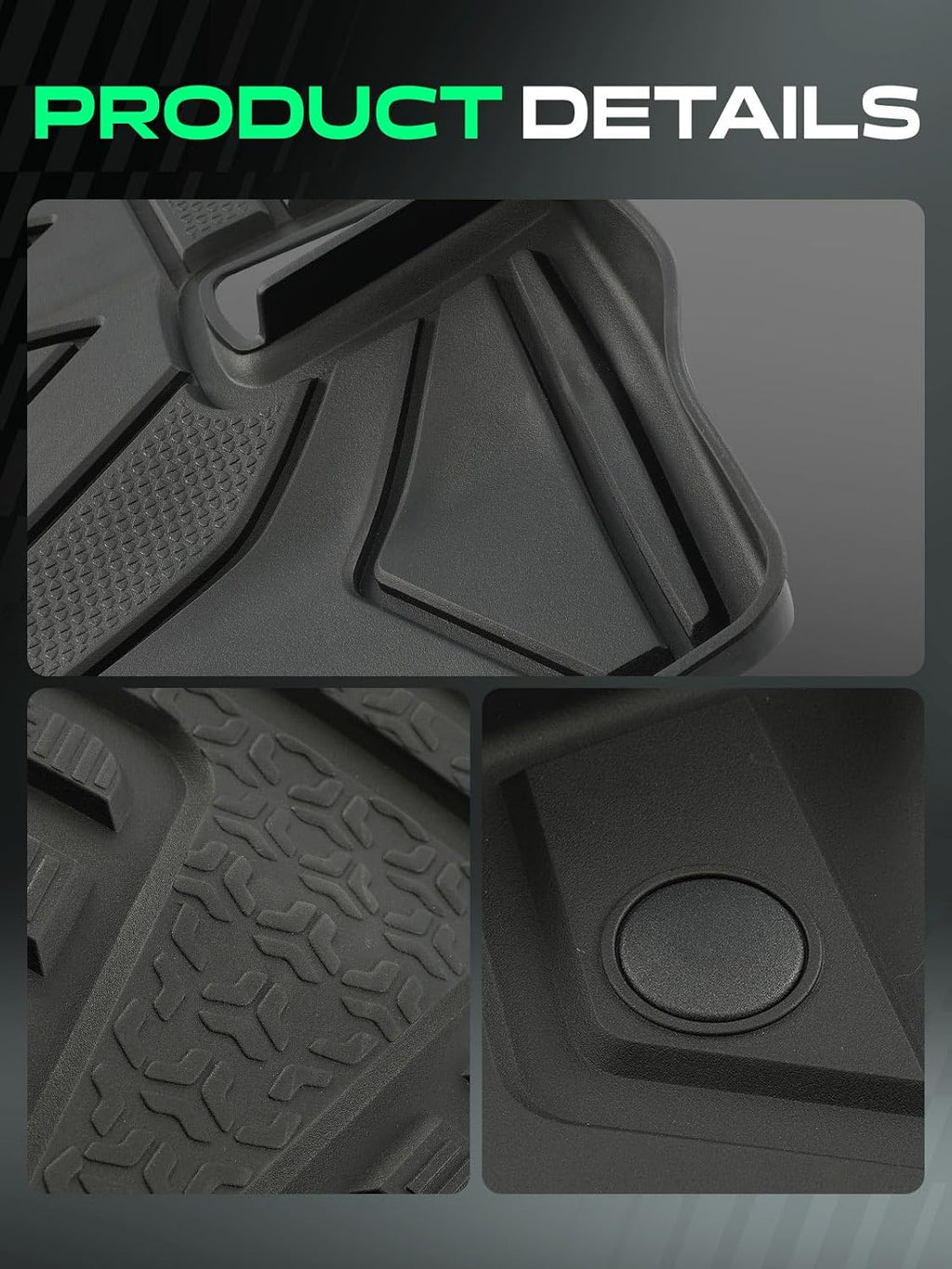 YHTAUTO for Tesla Model 3 Floor Mats 2023 2022 2021 Accessories, All Weather TPE Car Mats Carpet, Front Trunk Mat Rear Cargo Liner Storage Mat, Anti-Slip Waterproof Odorless
