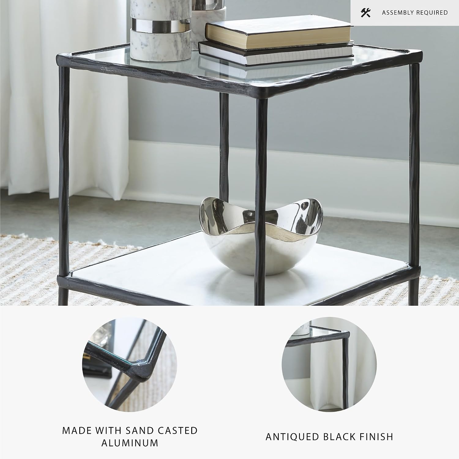 Signature Design by Ashley Ryandale Contemporary Accent Table, Antique Black
