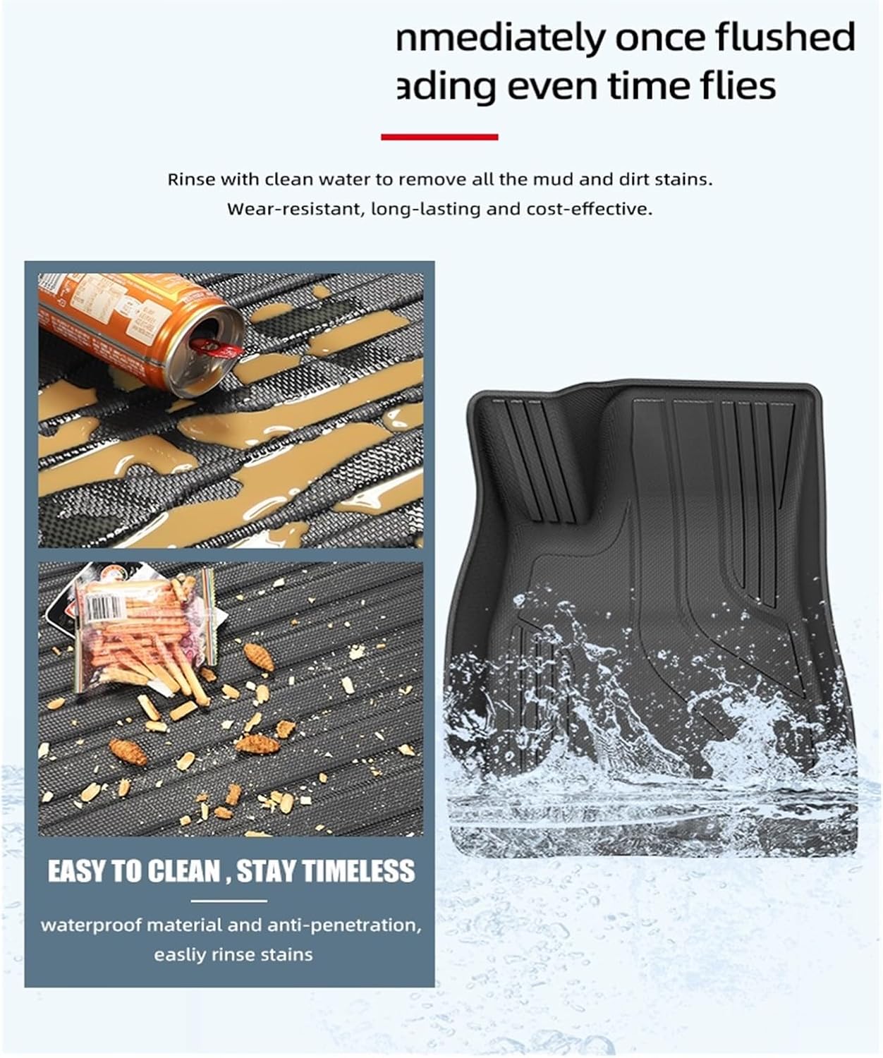 Compatible with Tesla Model 3 2021 2022 2023 Car Floor Mats Cargo Liner Trunk Pad 3D TPE Waterproof Protective Black(M3 Trunk 1PC)