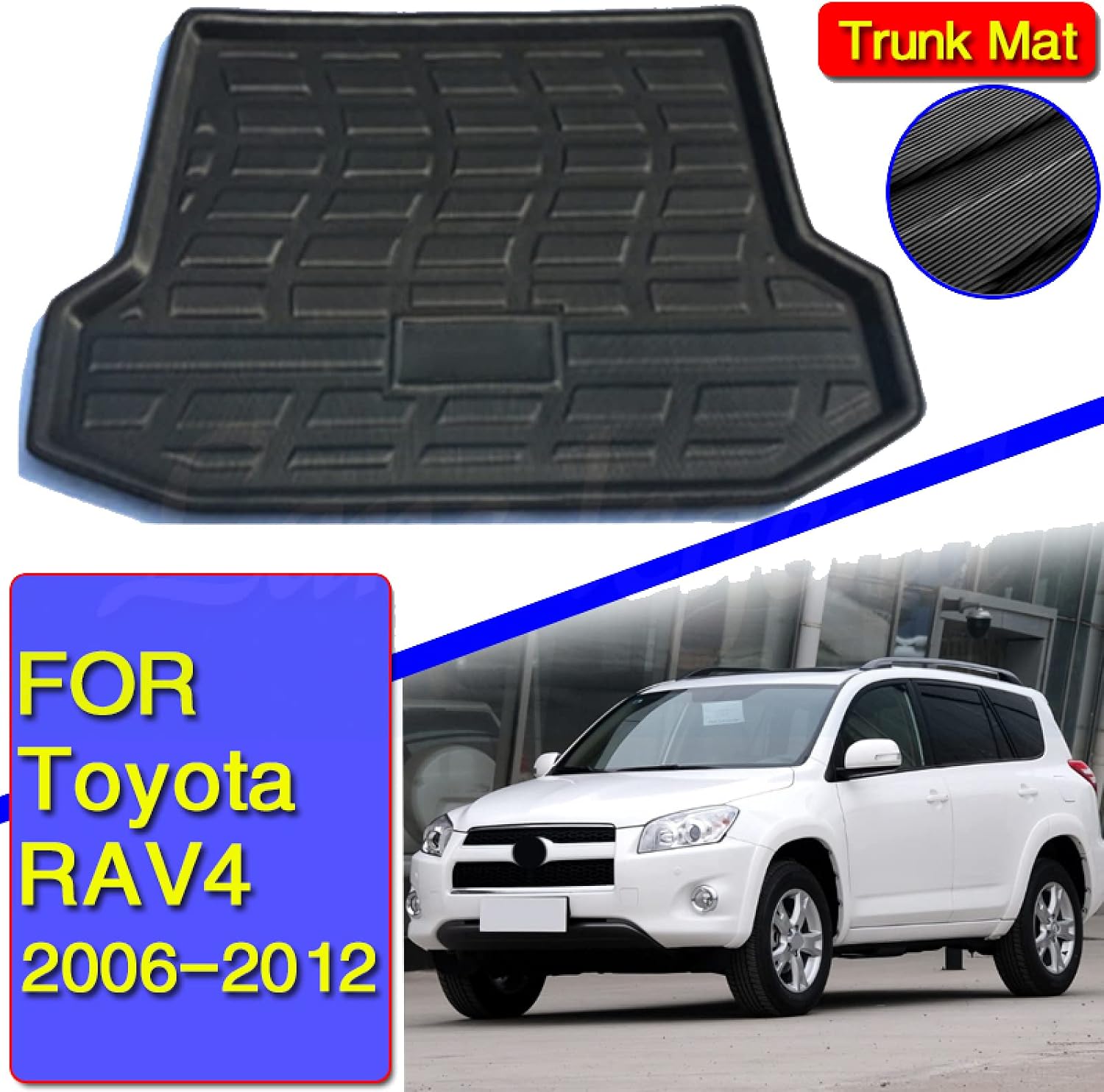 Car TPE Rear Trunk Mat Waterproof Boot Cargo Boot Liner Tray Trunk Floor Mat Accessories,for Toyota RAV4 RAV-4 5Seater 2006-2012