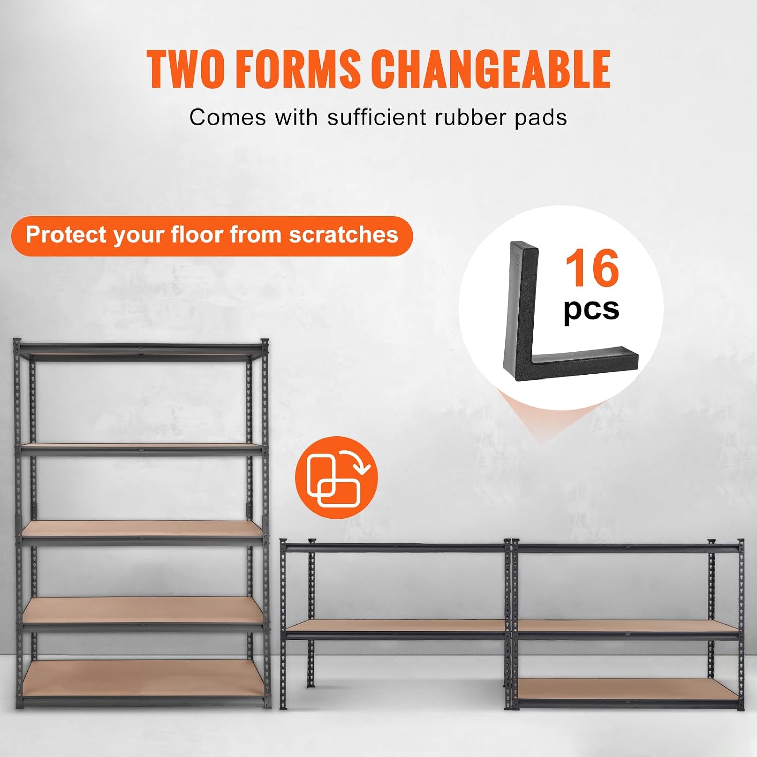 VEVOR Storage Shelving Unit, 5-Tier Adjustable Storage Shelves, 48' L x 24' W x 72' H Heavy Duty Garage Storage Shelves, Metal Shelves for Kitchen Pantry Basement Bathroom Laundry