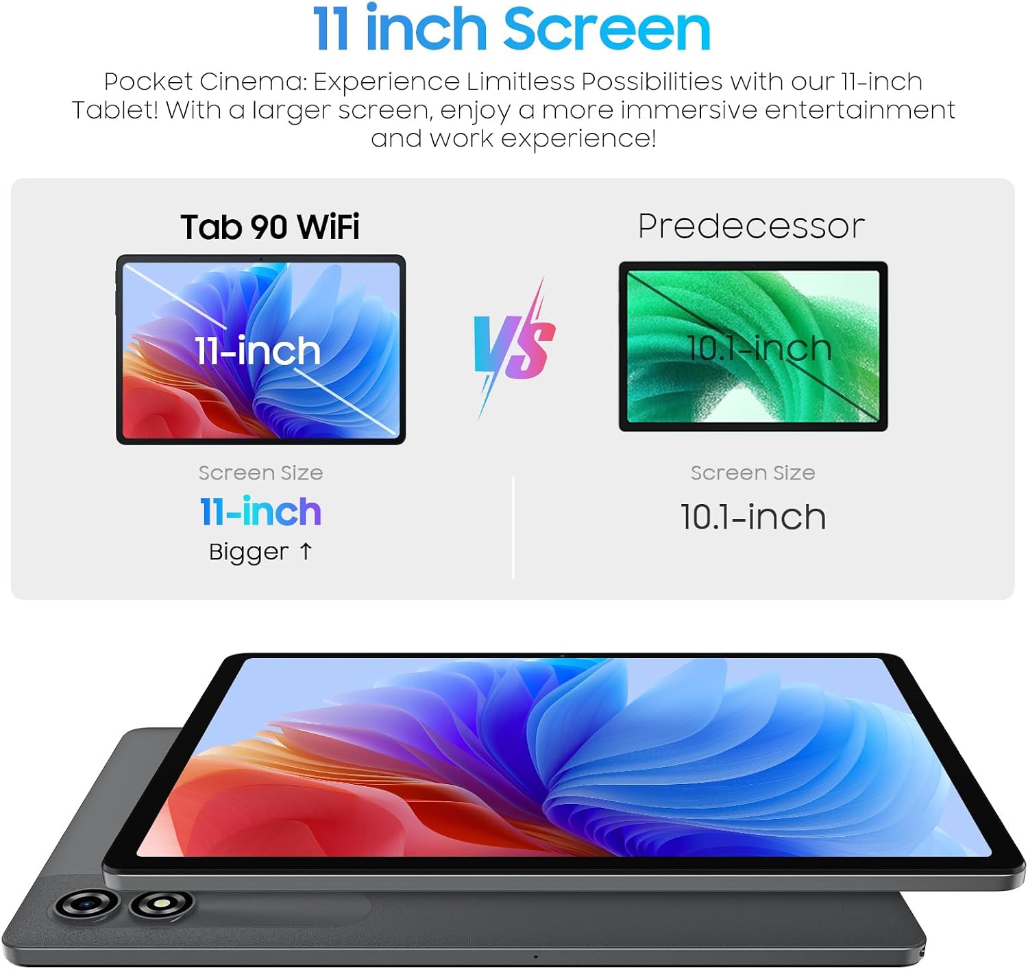 Blackview Android Tablet with Gemini Ai 3.0, Tablet 11 inch with 12GB+128GB/2TB TF, 5G WiFi Tablets, Octa-core CPU, 8200mAh/Fast Charge,120HZ/13MP+8MP Ai Camera/Face ID, Gray