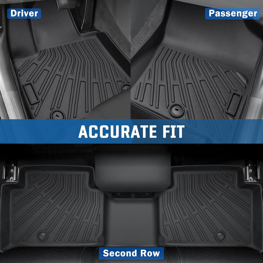 KUST Floor Mats for 2020-2025 Hyundai Palisade Accessories (7 Seater), All Weather Floor Liners & Rear Trunk Liner with Backrest Mat Car Mats TPE Rubber Raised Edge