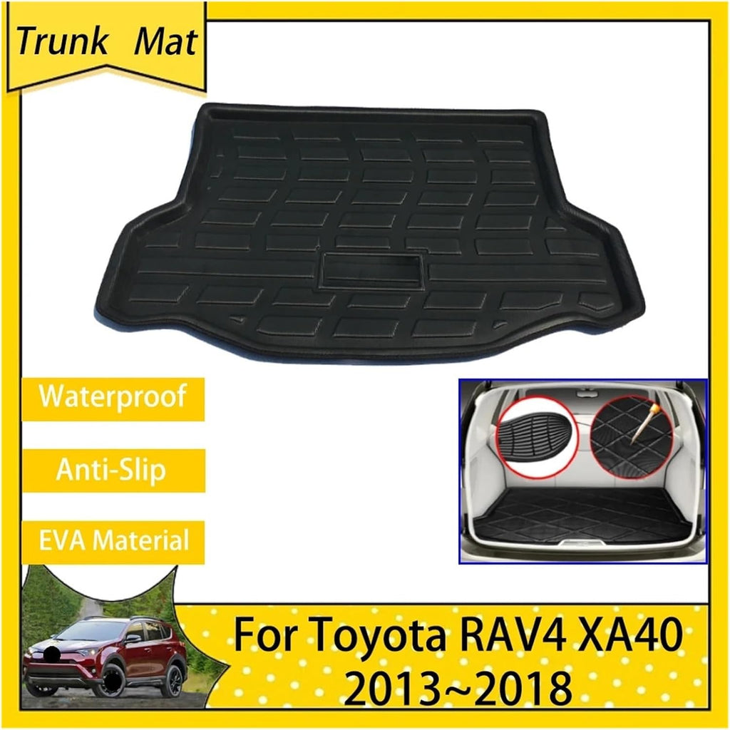 Car Trunk Mats Compatible for Toyota RAV4 RAV 4 XA40 2018 2016 2017 2015 2014 2013 Rear Luggage Boot Floor Carpet