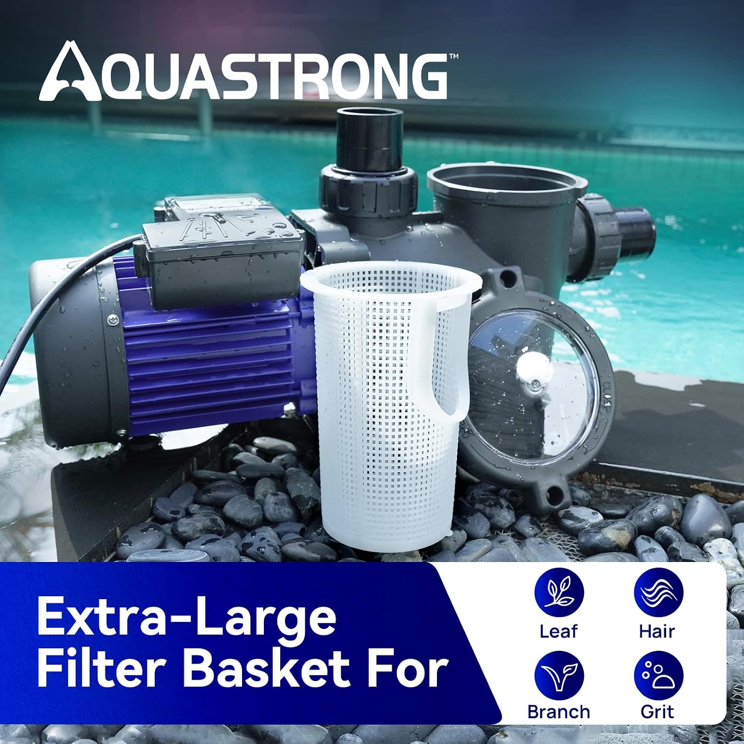 Aquastrong In/Above Ground Pool Pump High Flow Self Primming Swimming Pool Pump,Lce Blue