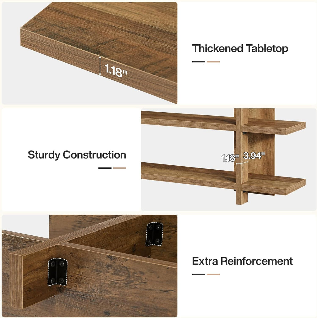Tribesigns 63 Inches Long Console Table with Storage, Wooden Narrow Entryway Table with 3-Tier Shelf, Farmhouse Accent Foyer Sofa Furniture for Entryway, Living Room, Hallway