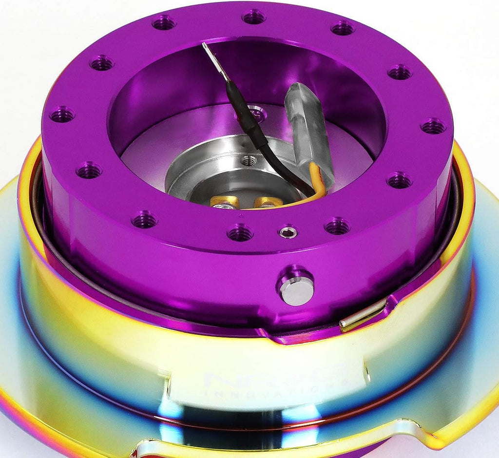 Auto Dynasty NRG Innovations SRK-250PP-MC Steering Wheel Quick Release Adapter Gen 2.5 Purple Body/Neo Chrome Ring