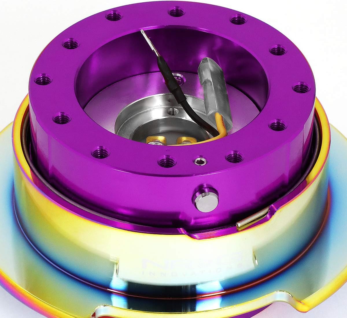 Auto Dynasty NRG Innovations SRK-250PP-MC Steering Wheel Quick Release Adapter Gen 2.5 Purple Body/Neo Chrome Ring