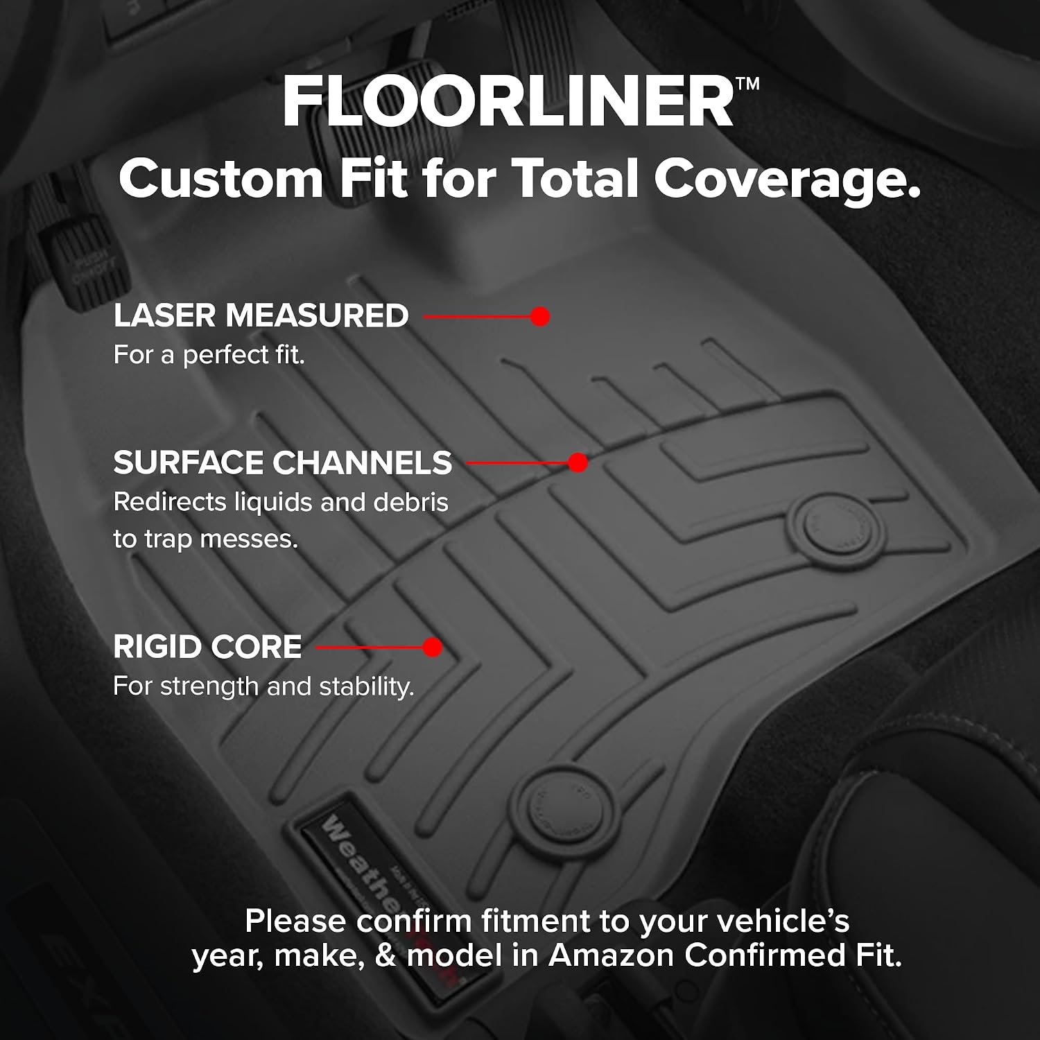 WeatherTech Custom Fit FloorLiners for Chevrolet Silverado 1500 LTD, Sierra 1500 Limited, Sierra 2500HD / 3500HD - 1st Row (OTH) & 2nd Row (4414911V-4414365V), Black