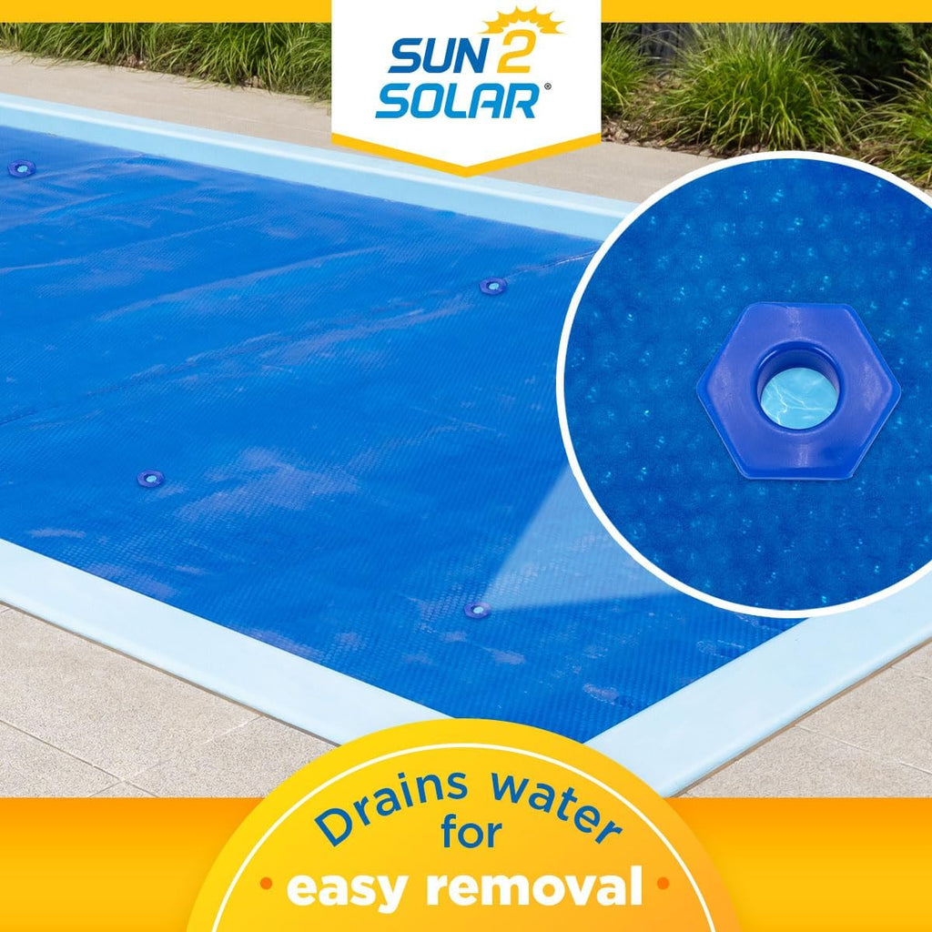Sun2Solar Blue 21 ft x 41 ft Oval Pool Solar Cover | 8 Mil | Heat Retaining | Thermal Heating Blanket for Inground & Above Ground Swimming Pools | 800 Series Includes 6-Pack of Heavy-Duty Grommets