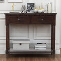 Merax Wood Sofa Table Console Table,Entryway Table Traditional Design with Two Drawers and Bottom Shelf for Living Room,Hallway,Dining Room,Espresso