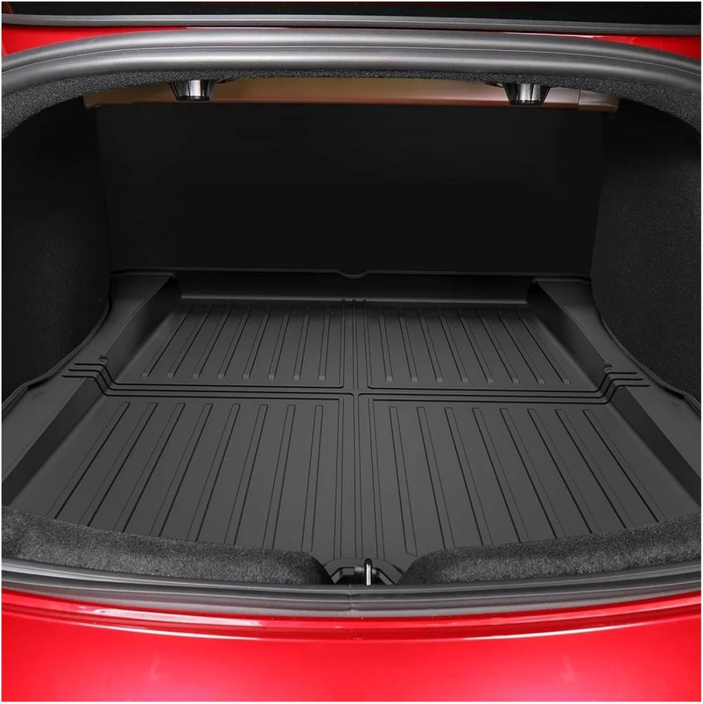 Compatible with Tesla Model 3 Model Y 2021-2024 XPE Floor Mats,All Weather Rubber Trunk Floor Mat Waterproof Non-Slip Cargo Liner(4pcs My 21-24)